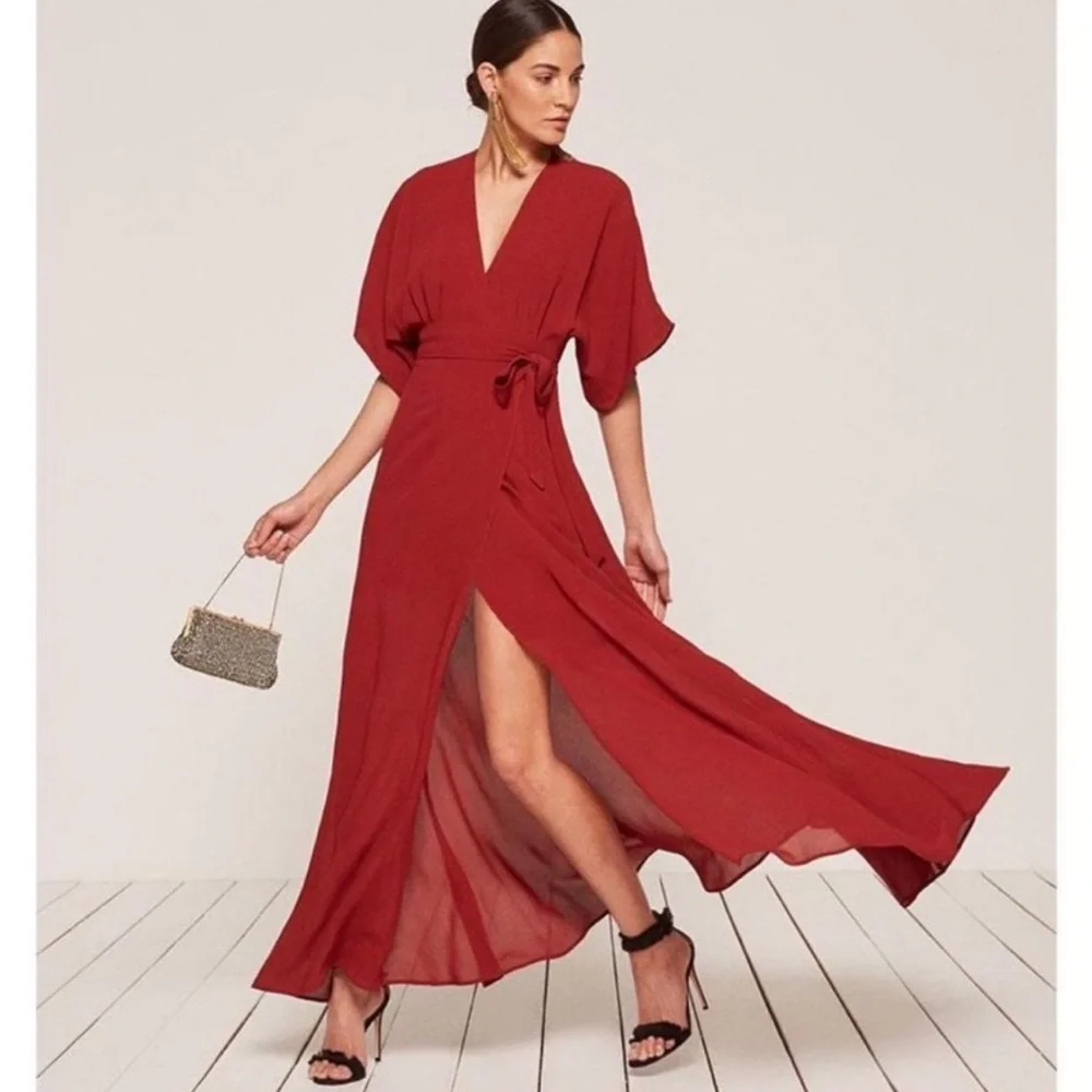 Reformation Red Maxi Dress - Picture 1 of 16